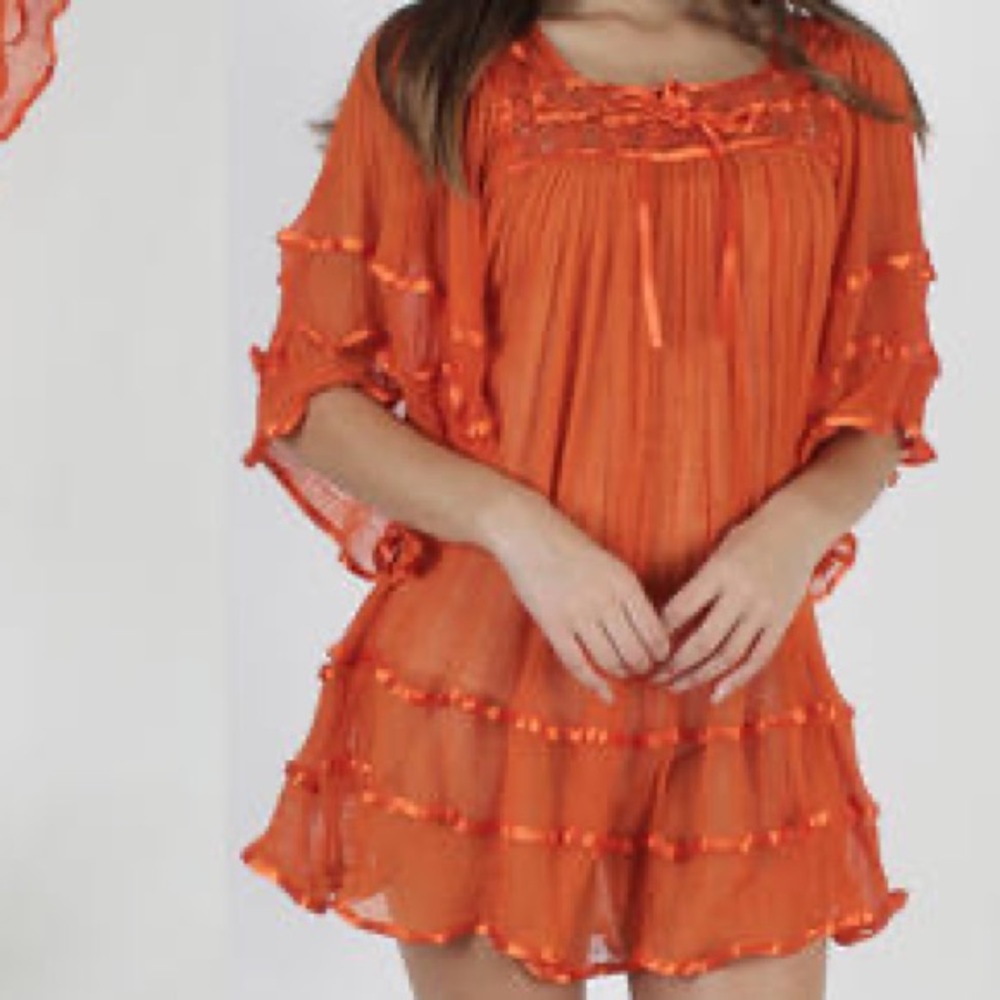 Ribbon Trim Tunic Dress - Picture 2 of 7